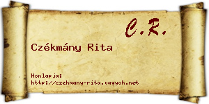 Czékmány Rita névjegykártya